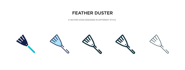 feather duster icon in different style vector illustration. two colored and black feather duster vector icons designed in filled, outline, line and stroke style can be used for web, mobile, ui