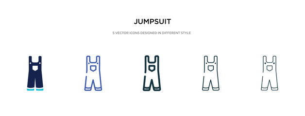 jumpsuit icon in different style vector illustration. two colored and black jumpsuit vector icons designed in filled, outline, line and stroke style can be used for web, mobile, ui