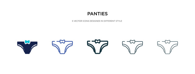panties icon in different style vector illustration. two colored and black panties vector icons designed in filled, outline, line and stroke style can be used for web, mobile, ui