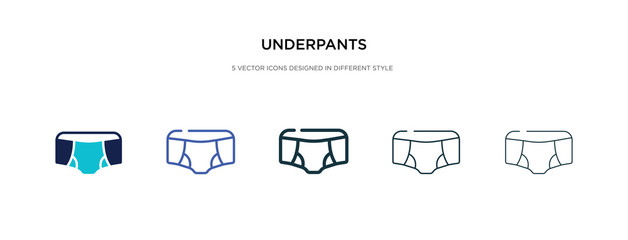 underpants icon in different style vector illustration. two colored and black underpants vector icons designed in filled, outline, line and stroke style can be used for web, mobile, ui