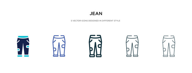 jean icon in different style vector illustration. two colored and black jean vector icons designed in filled, outline, line and stroke style can be used for web, mobile, ui