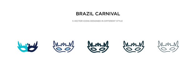 brazil carnival mask icon in different style vector illustration. two colored and black brazil carnival mask vector icons designed in filled, outline, line and stroke style can be used for web,