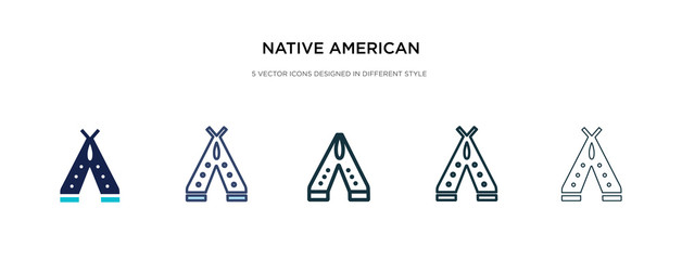 native american wigwam icon in different style vector illustration. two colored and black native american wigwam vector icons designed in filled, outline, line and stroke style can be used for web, © zaurrahimov