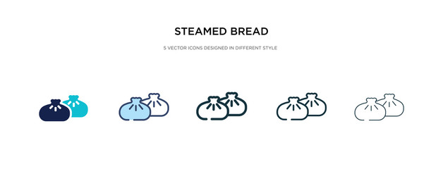 steamed bread icon in different style vector illustration. two colored and black steamed bread vector icons designed in filled, outline, line and stroke style can be used for web, mobile, ui