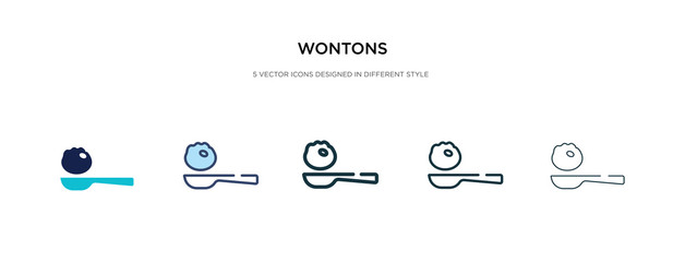 wontons icon in different style vector illustration. two colored and black wontons vector icons designed in filled, outline, line and stroke style can be used for web, mobile, ui