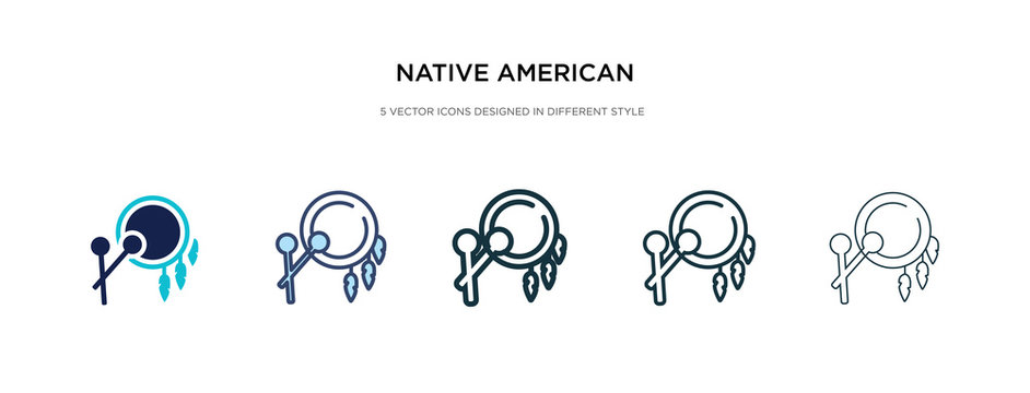 native american drum icon in different style vector illustration. two colored and black native american drum vector icons designed in filled, outline, line and stroke style can be used for web,