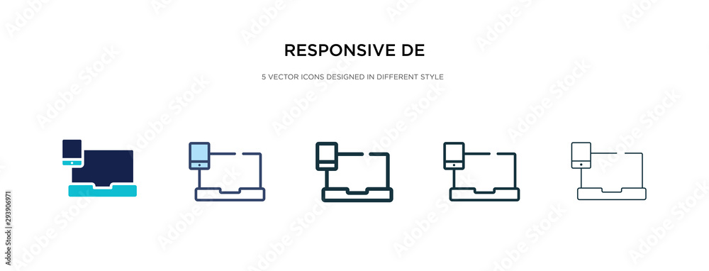 Wall mural responsive de icon in different style vector illustration. two colored and black responsive de vecto