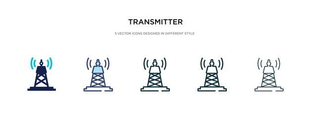 transmitter icon in different style vector illustration. two colored and black transmitter vector icons designed in filled, outline, line and stroke style can be used for web, mobile, ui