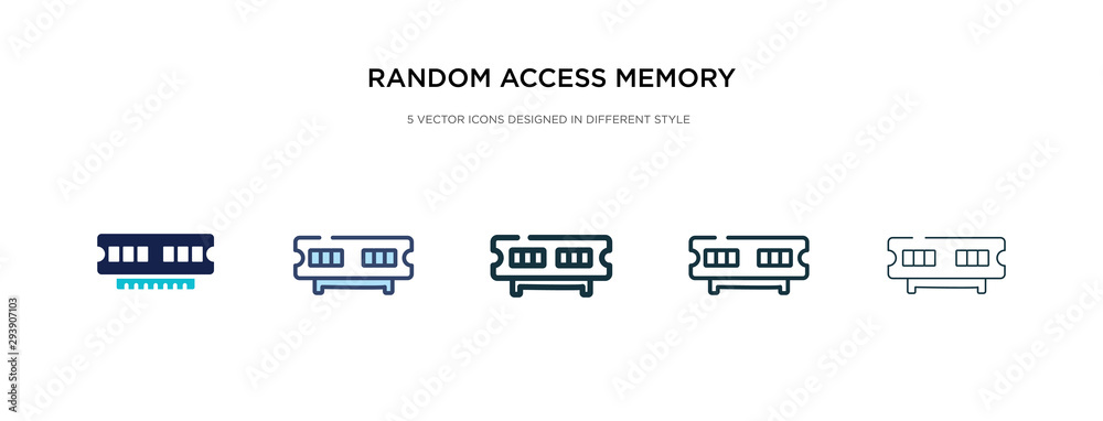 Poster random access memory chip icon in different style vector illustration. two colored and black random 