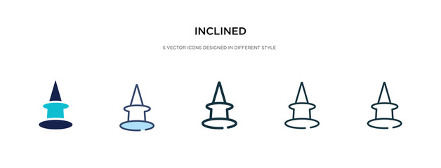 inclined icon in different style vector illustration. two colored and black inclined vector icons designed in filled, outline, line and stroke style can be used for web, mobile, ui