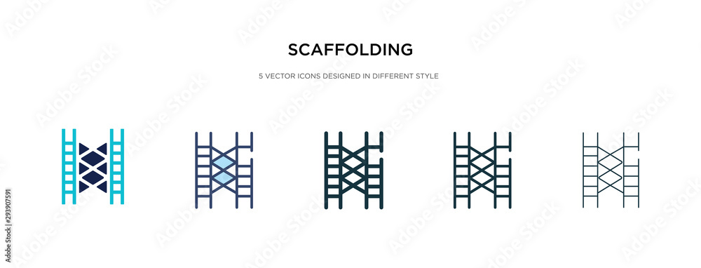 Poster scaffolding icon in different style vector illustration. two colored and black scaffolding vector ic