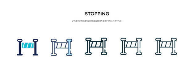 stopping icon in different style vector illustration. two colored and black stopping vector icons designed in filled, outline, line and stroke style can be used for web, mobile, ui