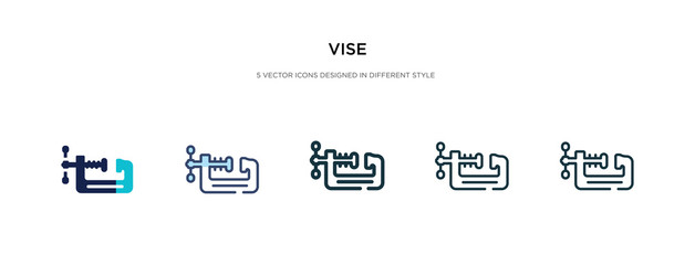 vise icon in different style vector illustration. two colored and black vise vector icons designed in filled, outline, line and stroke style can be used for web, mobile, ui