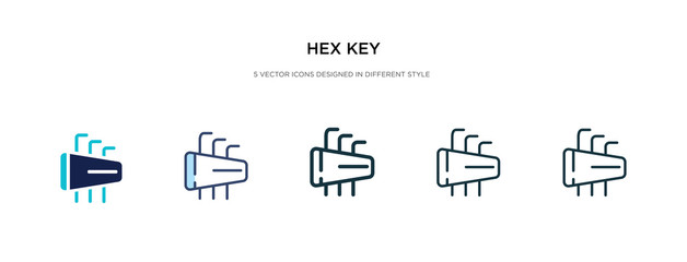 hex key icon in different style vector illustration. two colored and black hex key vector icons designed in filled, outline, line and stroke style can be used for web, mobile, ui