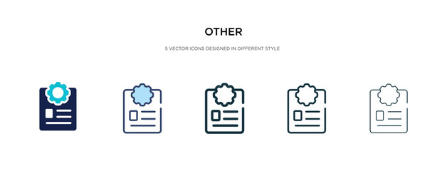 other icon in different style vector illustration. two colored and black other vector icons designed in filled, outline, line and stroke style can be used for web, mobile, ui