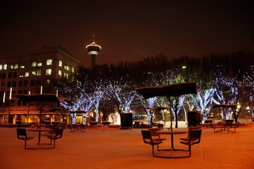 winter time in Calgary downtown, Alberta, Canada