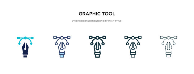 graphic tool icon in different style vector illustration. two colored and black graphic tool vector icons designed in filled, outline, line and stroke style can be used for web, mobile, ui