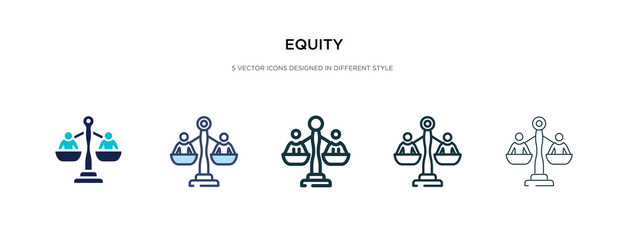 equity icon in different style vector illustration. two colored and black equity vector icons designed in filled, outline, line and stroke style can be used for web, mobile, ui