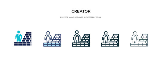 creator icon in different style vector illustration. two colored and black creator vector icons designed in filled, outline, line and stroke style can be used for web, mobile, ui