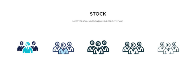 stock icon in different style vector illustration. two colored and black stock vector icons designed in filled, outline, line and stroke style can be used for web, mobile, ui