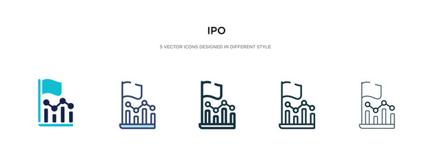 ipo icon in different style vector illustration. two colored and black ipo vector icons designed in filled, outline, line and stroke style can be used for web, mobile, ui