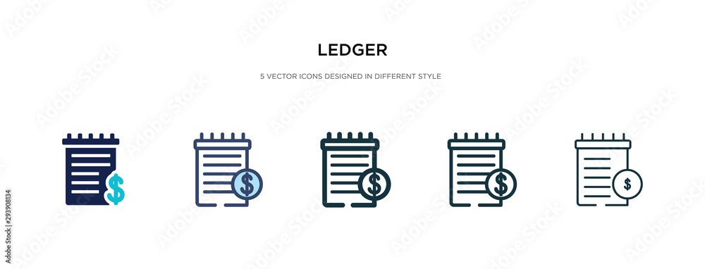 Poster ledger icon in different style vector illustration. two colored and black ledger vector icons design
