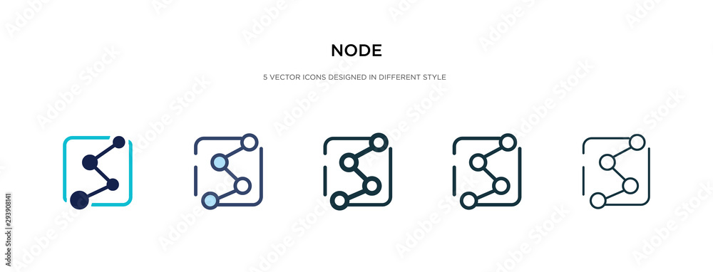 Poster node icon in different style vector illustration. two colored and black node vector icons designed i