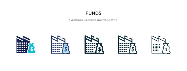 funds icon in different style vector illustration. two colored and black funds vector icons designed in filled, outline, line and stroke style can be used for web, mobile, ui
