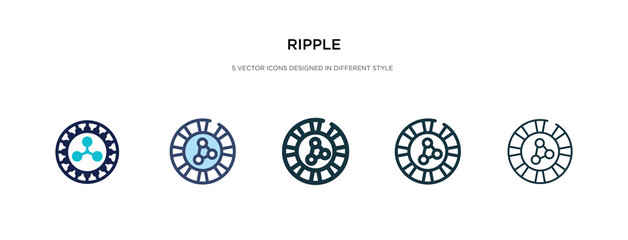 ripple icon in different style vector illustration. two colored and black ripple vector icons designed in filled, outline, line and stroke style can be used for web, mobile, ui