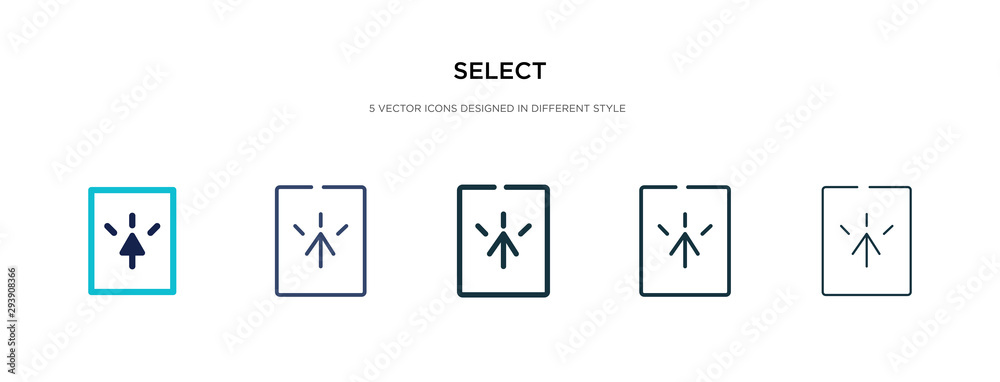 Poster select icon in different style vector illustration. two colored and black select vector icons design