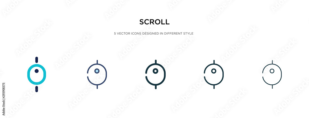 Poster scroll icon in different style vector illustration. two colored and black scroll vector icons design