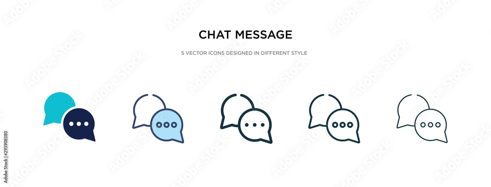 Poster chat message icon in different style vector illustration. two colored and black chat message vector 