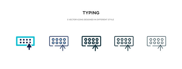 typing icon in different style vector illustration. two colored and black typing vector icons designed in filled, outline, line and stroke style can be used for web, mobile, ui