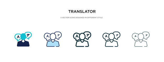 translator icon in different style vector illustration. two colored and black translator vector icons designed in filled, outline, line and stroke style can be used for web, mobile, ui