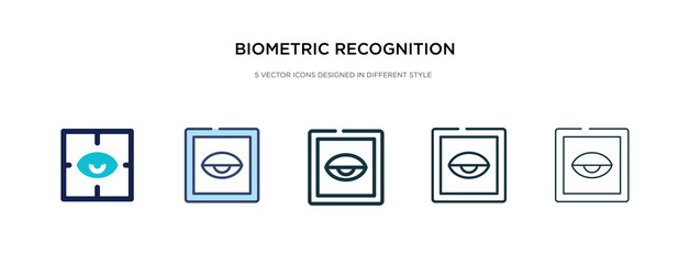 biometric recognition icon in different style vector illustration. two colored and black biometric recognition vector icons designed in filled, outline, line and stroke style can be used for web,