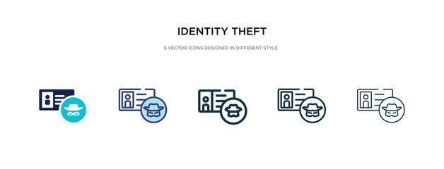 identity theft icon in different style vector illustration. two colored and black identity theft vector icons designed in filled, outline, line and stroke style can be used for web, mobile, ui