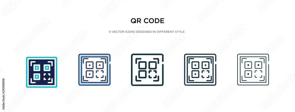 Poster qr code icon in different style vector illustration. two colored and black qr code vector icons desi