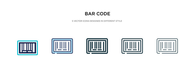bar code icon in different style vector illustration. two colored and black bar code vector icons designed in filled, outline, line and stroke style can be used for web, mobile, ui