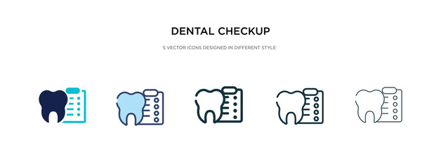 dental checkup icon in different style vector illustration. two colored and black dental checkup vector icons designed in filled, outline, line and stroke style can be used for web, mobile, ui