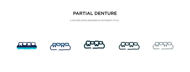 partial denture icon in different style vector illustration. two colored and black partial denture vector icons designed in filled, outline, line and stroke style can be used for web, mobile, ui