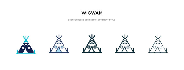 wigwam icon in different style vector illustration. two colored and black wigwam vector icons designed in filled, outline, line and stroke style can be used for web, mobile, ui