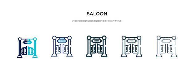 saloon icon in different style vector illustration. two colored and black saloon vector icons designed in filled, outline, line and stroke style can be used for web, mobile, ui
