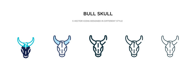 bull skull icon in different style vector illustration. two colored and black bull skull vector icons designed in filled, outline, line and stroke style can be used for web, mobile, ui