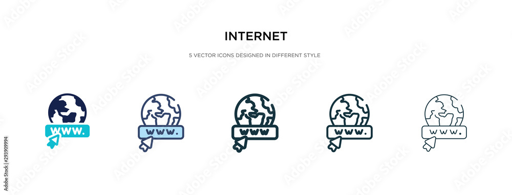 Wall mural internet icon in different style vector illustration. two colored and black internet vector icons de