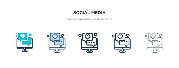 social media icon in different style vector illustration. two colored and black social media vector icons designed in filled, outline, line and stroke style can be used for web, mobile, ui