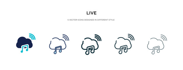 Obraz premium live icon in different style vector illustration. two colored and black live vector icons designed in filled, outline, line and stroke style can be used for web, mobile, ui