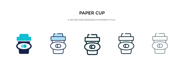 paper cup icon in different style vector illustration. two colored and black paper cup vector icons designed in filled, outline, line and stroke style can be used for web, mobile, ui