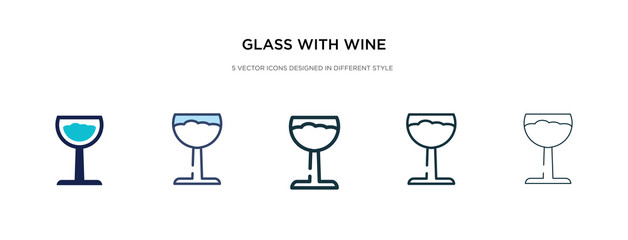 glass with wine icon in different style vector illustration. two colored and black glass with wine vector icons designed in filled, outline, line and stroke style can be used for web, mobile, ui