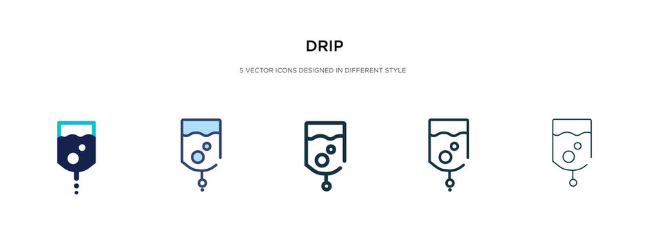 drip icon in different style vector illustration. two colored and black drip vector icons designed in filled, outline, line and stroke style can be used for web, mobile, ui