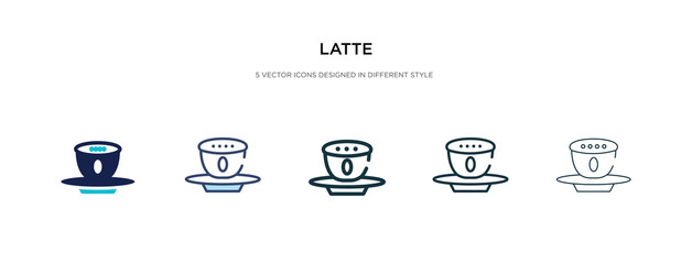 latte icon in different style vector illustration. two colored and black latte vector icons designed in filled, outline, line and stroke style can be used for web, mobile, ui